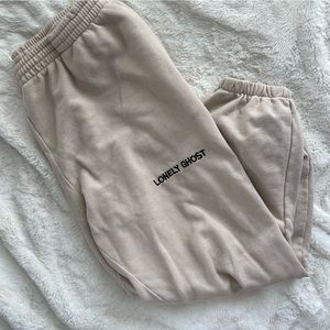 LONELY GHOST SWEAT PANTS - DAILYS - SIZE XL - CREAM